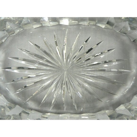 Dish Oval Starburst Glass Mint Candy Saw Tooth Rim Elegant Mid-Century - Picture 8 of 12